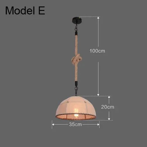Industrial Rustic Pendant Light with Hanging Rope for Living and Dining Room - Julia M LifeStyles