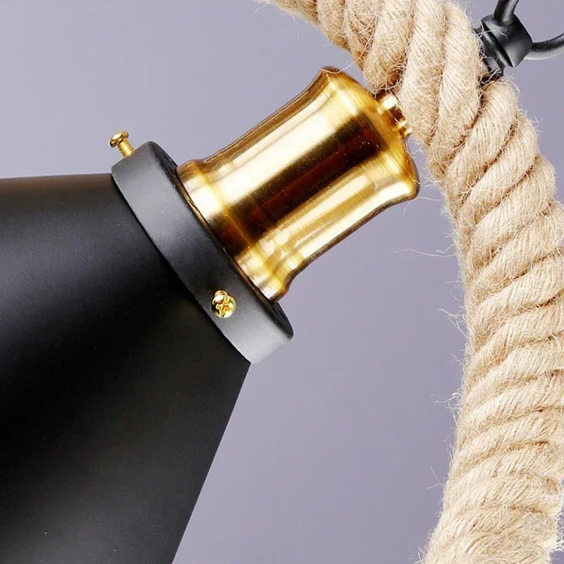 Industrial Rustic Pendant Light with Hanging Rope for Living and Dining Room - Julia M LifeStyles