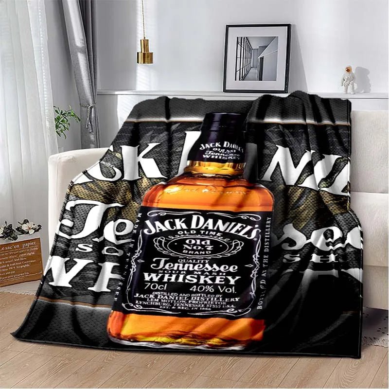 J-JACK DANIELS logo flannel blanket, soft and comfortable home decoration, bedroom, living room, sofa, bed blanket - Julia M LifeStyles