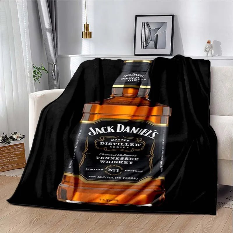 J-JACK DANIELS logo flannel blanket, soft and comfortable home decoration, bedroom, living room, sofa, bed blanket - Julia M LifeStyles