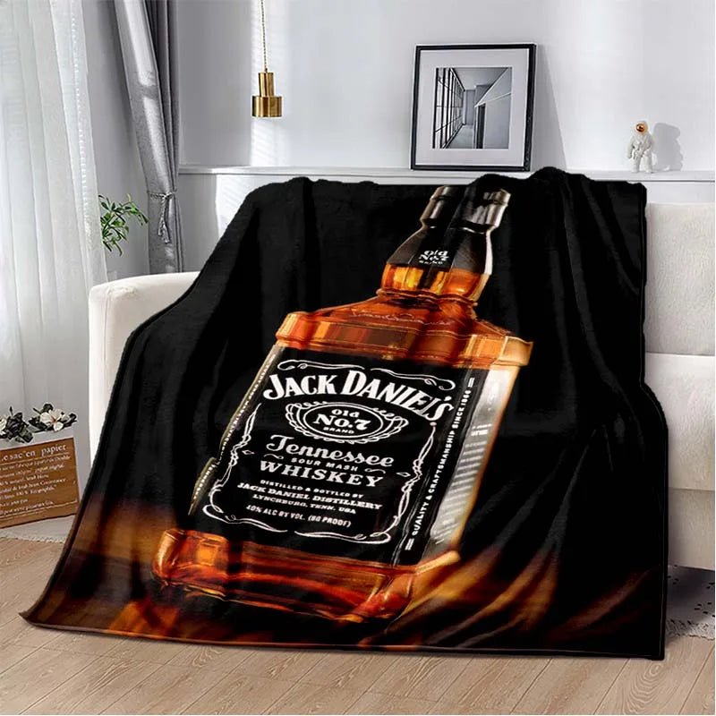 J-JACK DANIELS logo flannel blanket, soft and comfortable home decoration, bedroom, living room, sofa, bed blanket - Julia M LifeStyles