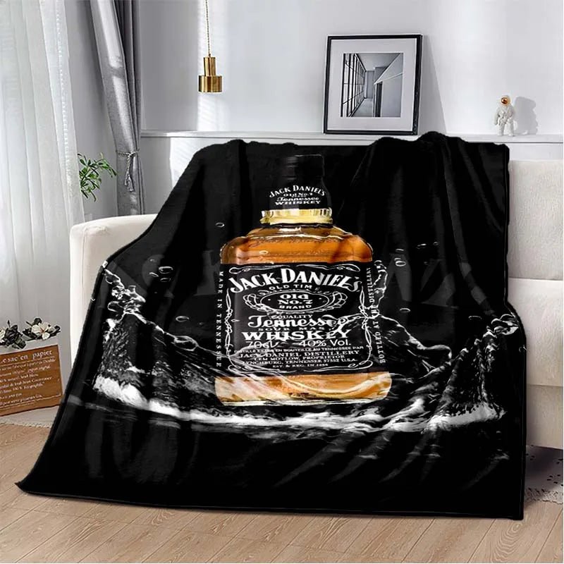 J-JACK DANIELS logo flannel blanket, soft and comfortable home decoration, bedroom, living room, sofa, bed blanket - Julia M LifeStyles