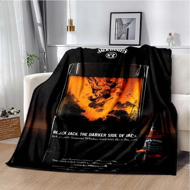 J-JACK DANIELS logo flannel blanket, soft and comfortable home decoration, bedroom, living room, sofa, bed blanket - Julia M LifeStyles
