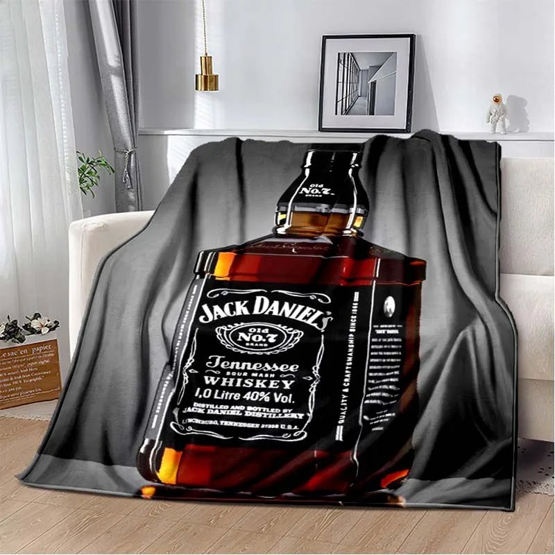 J-JACK DANIELS logo flannel blanket, soft and comfortable home decoration, bedroom, living room, sofa, bed blanket - Julia M LifeStyles