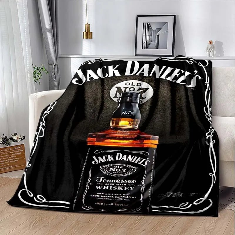 J-JACK DANIELS logo flannel blanket, soft and comfortable home decoration, bedroom, living room, sofa, bed blanket - Julia M LifeStyles