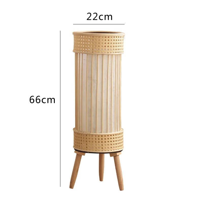 "Japanese Bamboo Vine Weave Floor Lamp & Candle Holder" - Julia M LifeStyles