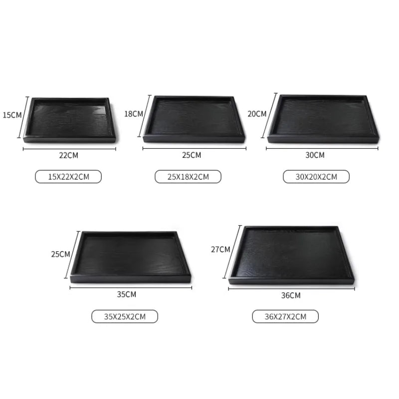 Japanese Black Solid Wood Dessert Plate 🖤 - Julia M LifeStyles