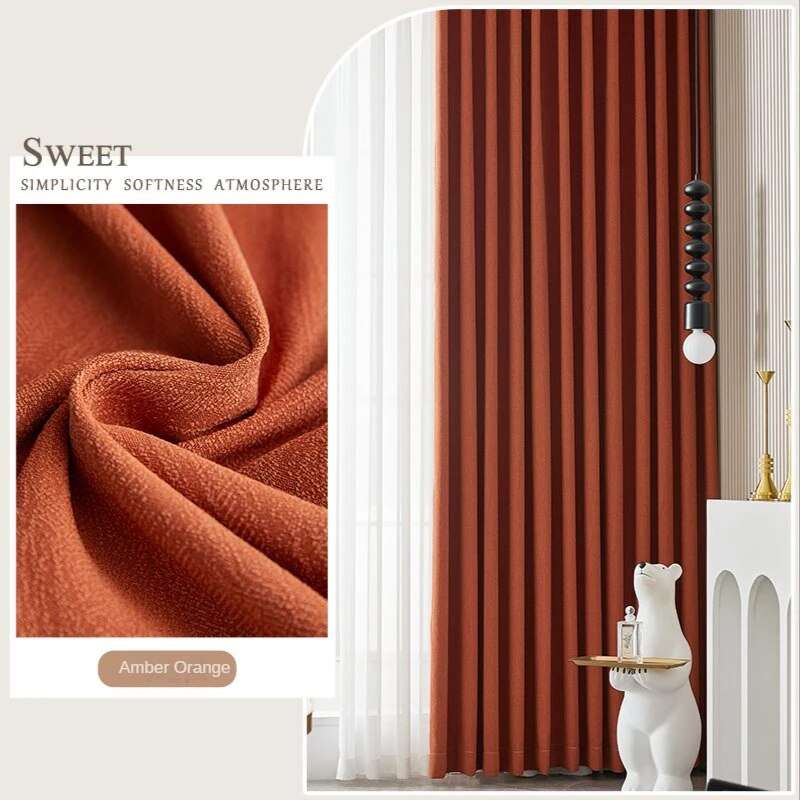 Japanese Style Blackout Chenille Curtain -Tape for Hooks processing - Julia M LifeStyles