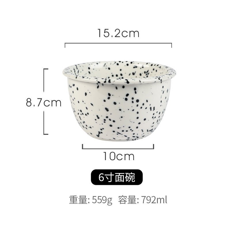 Japanese Style Retro Black White Spotted Ceramic Tableware Set - Julia M LifeStyles