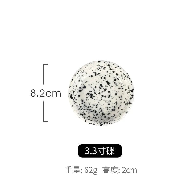 Japanese Style Retro Black White Spotted Ceramic Tableware Set - Julia M LifeStyles