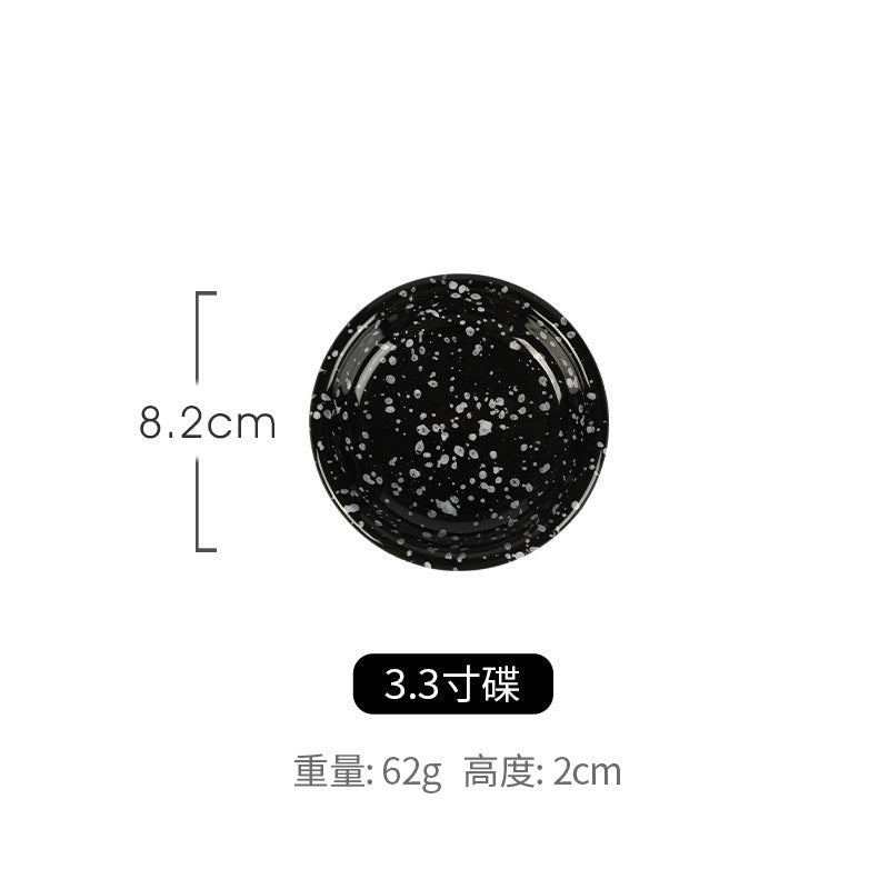 Japanese Style Retro Black White Spotted Ceramic Tableware Set - Julia M LifeStyles