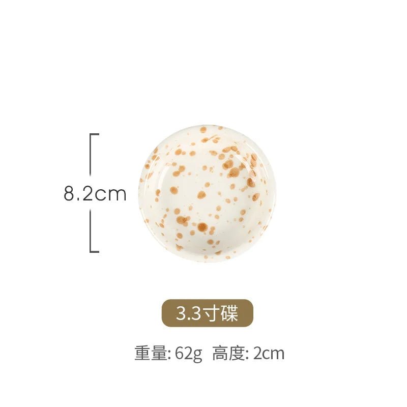 Japanese Style Ins Retro Irregular Black White Spotted Tableware High Aesthetic Value Ceramic Bowls Plates Sets Household Use - Julia M LifeStyles