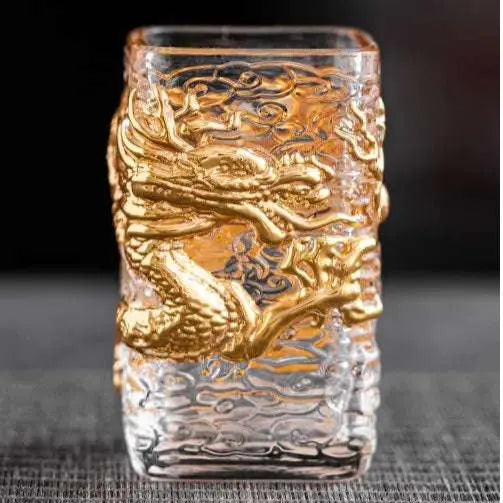 Elegant Golden Dragon Glass Tea & Beer Cups - Julia M LifeStyles