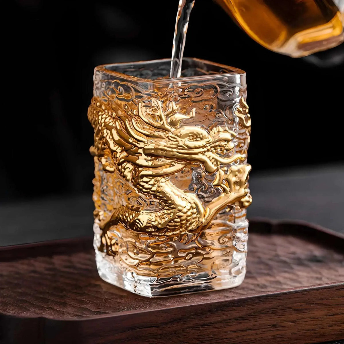 Elegant Golden Dragon Glass Tea & Beer Cups - Julia M LifeStyles