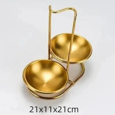 Gold plated stainless steel ladle and soup spoon for elegant serving