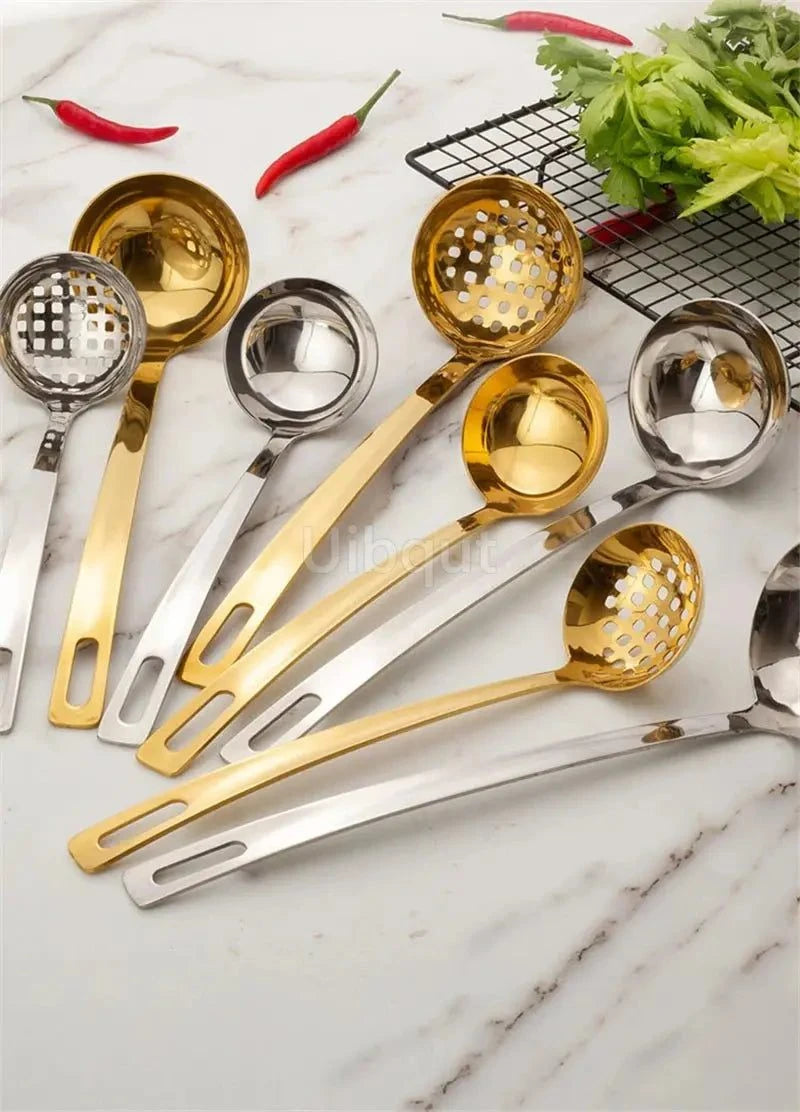 Gold Plated Stainless Steel Hot Pot Ladle & Soup Spoon - Julia M LifeStyles