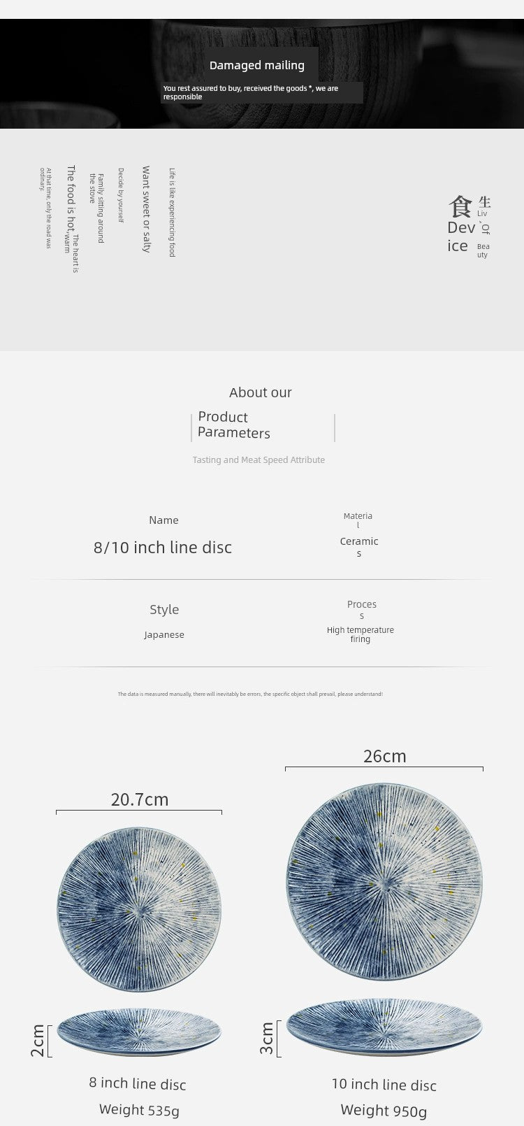 Classy For Home Ceramic Steak Western Food Underglaze Plate - Julia M LifeStyles