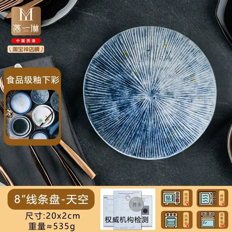 Classy For Home Ceramic Steak Western Food Underglaze Plate - Julia M LifeStyles