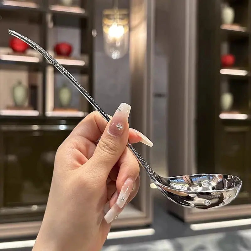 Hign-concerned Deep Stainless Steel Soup Spoon - Large Capacity Silver Flatware - Julia M LifeStyles
