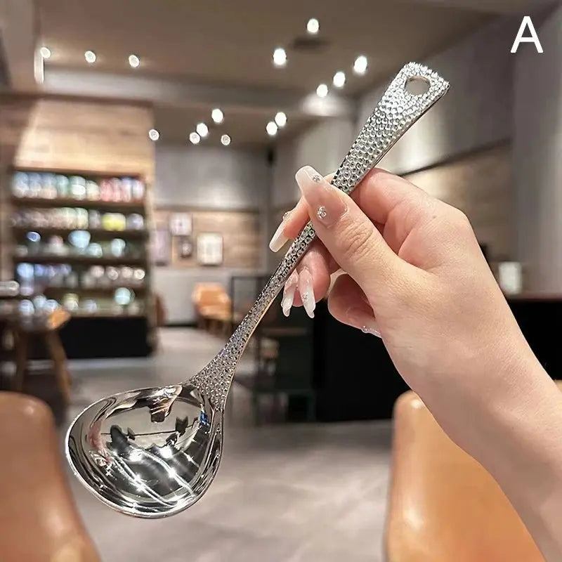 Hign-concerned Deep Stainless Steel Soup Spoon - Large Capacity Silver Flatware - Julia M LifeStyles