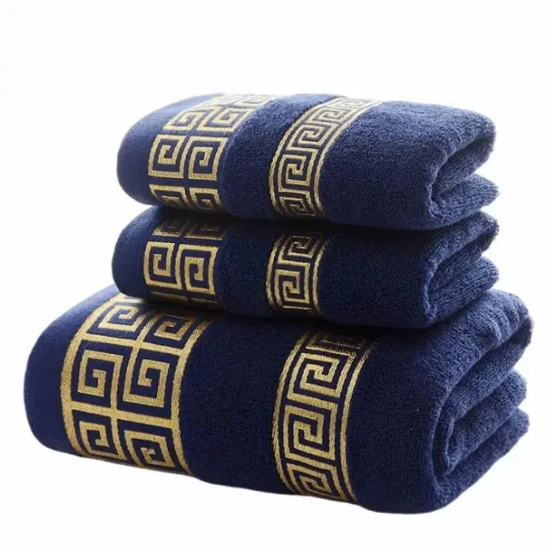 Luxury Cotton Towel Set 3-piece soft absorbent bath towels in stylish colors