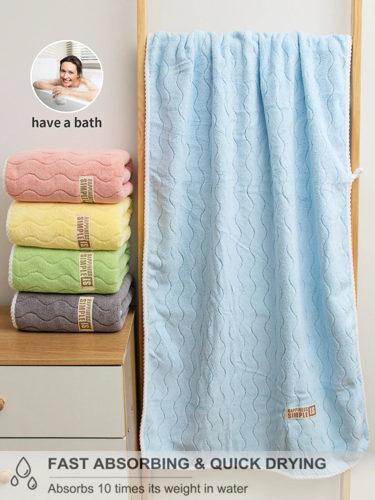 Julia M Lifestyles 5-Piece Coral Velvet Towel Set - Quick-Dry Bath & Hand Towels - Julia M LifeStyles