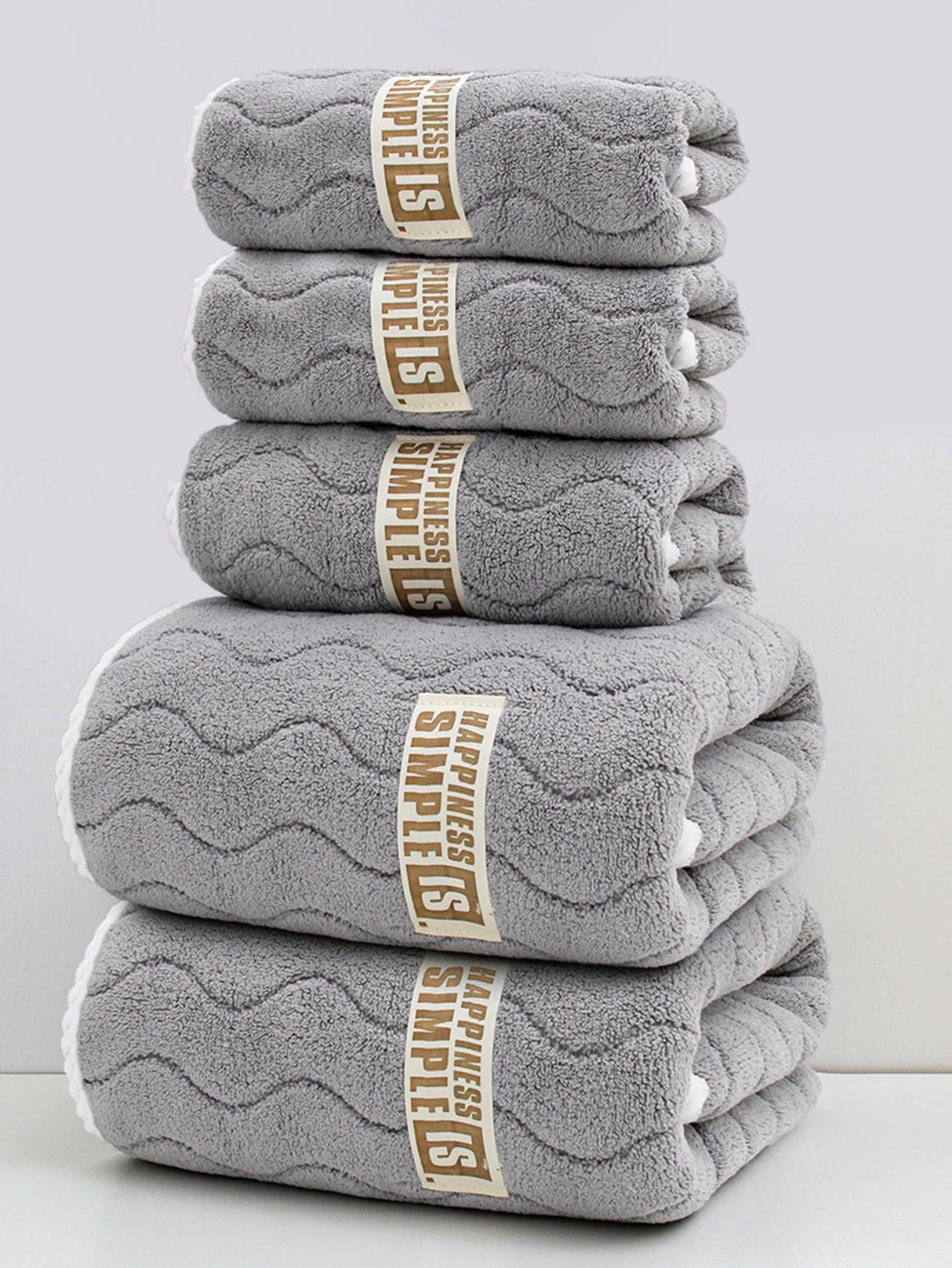 Julia M Lifestyles 5-Piece Coral Velvet Towel Set - Quick-Dry Bath & Hand Towels - Julia M LifeStyles