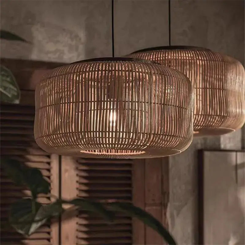 Vintage Rattan Pendant Lamp - Wabi-Sabi LED Chandelier - Julia M LifeStyles