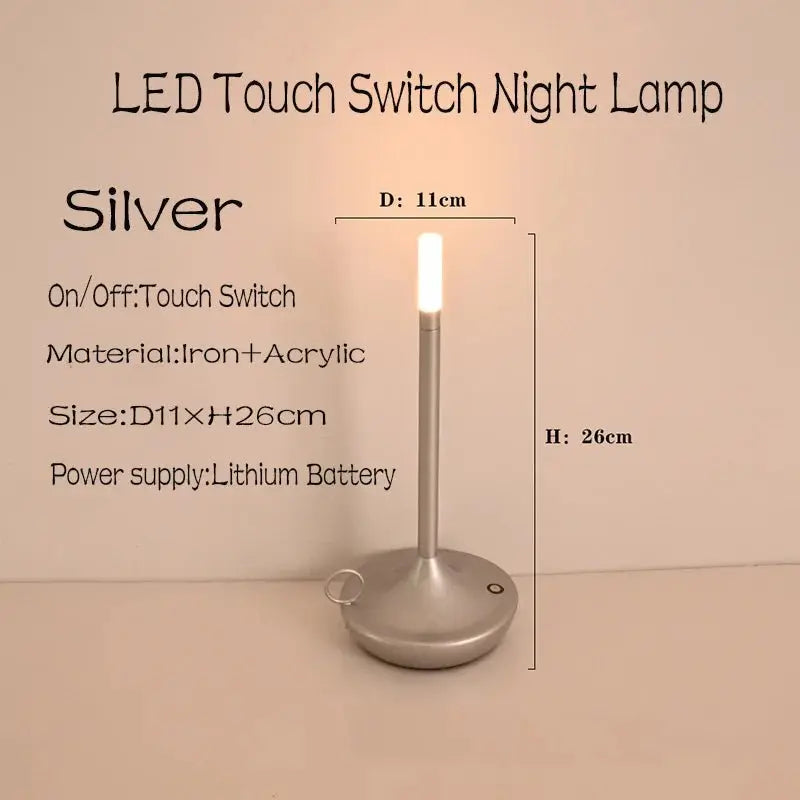 Table lamp for bedroom Rechargeable Wireless touch lamp Camping candle Creative lamp rechargeable USB-C desk lamp - Julia M LifeStyles