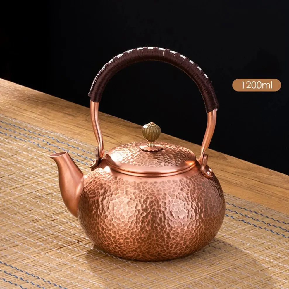 Handmade Retro Style Pure Copper Boiling Tea Kettle - 600/1200/1600ml - Julia M LifeStyles