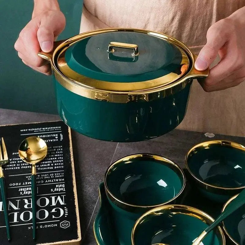 Northern European Style Ceramic Bowl with Lid - Julia M LifeStyles