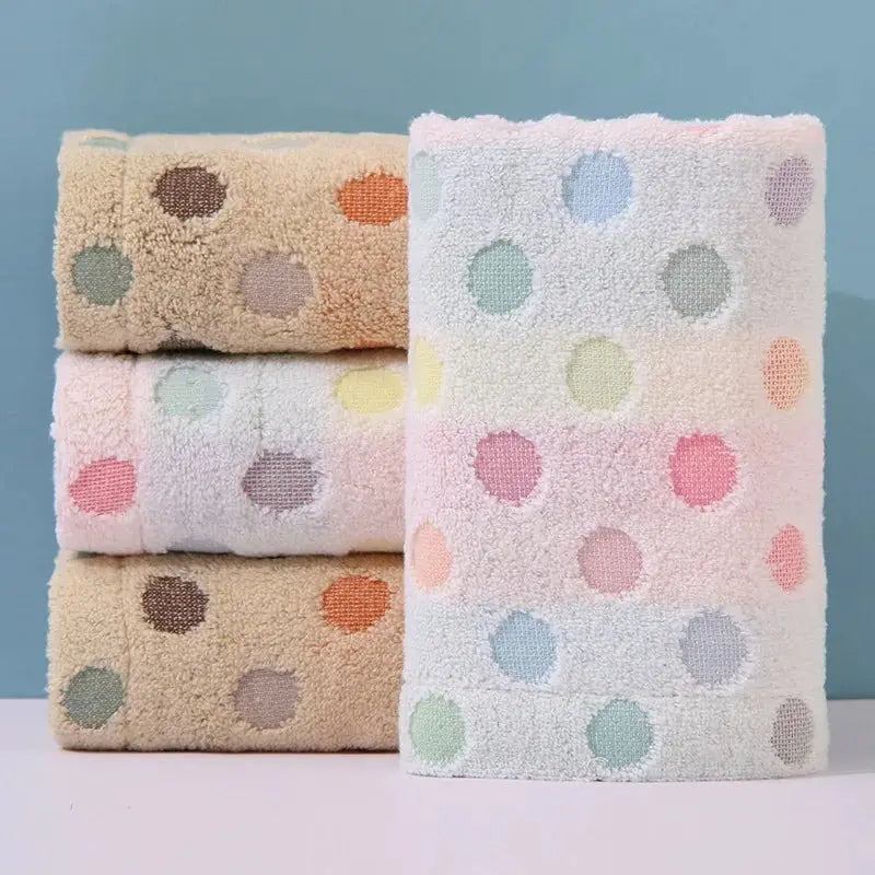 Cute Dot 100% Organic Cotton Face Towels - 2 Pack - Julia M LifeStyles