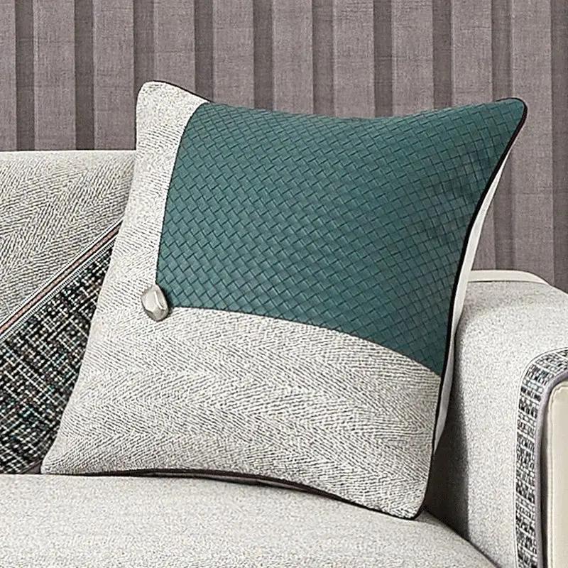 Modern Minimalist Sofa Cushion Patchwork Affordable Luxury Style Fancy Living Room Waist Pillow Bed Head Backrest Cushion with Core - Julia M LifeStyles