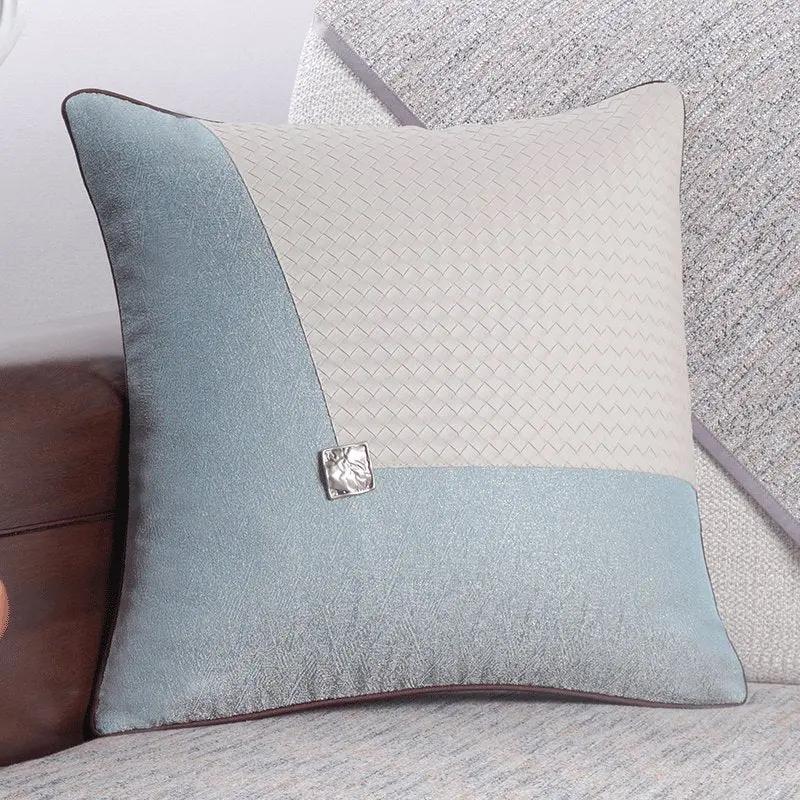 Modern Minimalist Sofa Cushion Patchwork Affordable Luxury Style Fancy Living Room Waist Pillow Bed Head Backrest Cushion with Core - Julia M LifeStyles