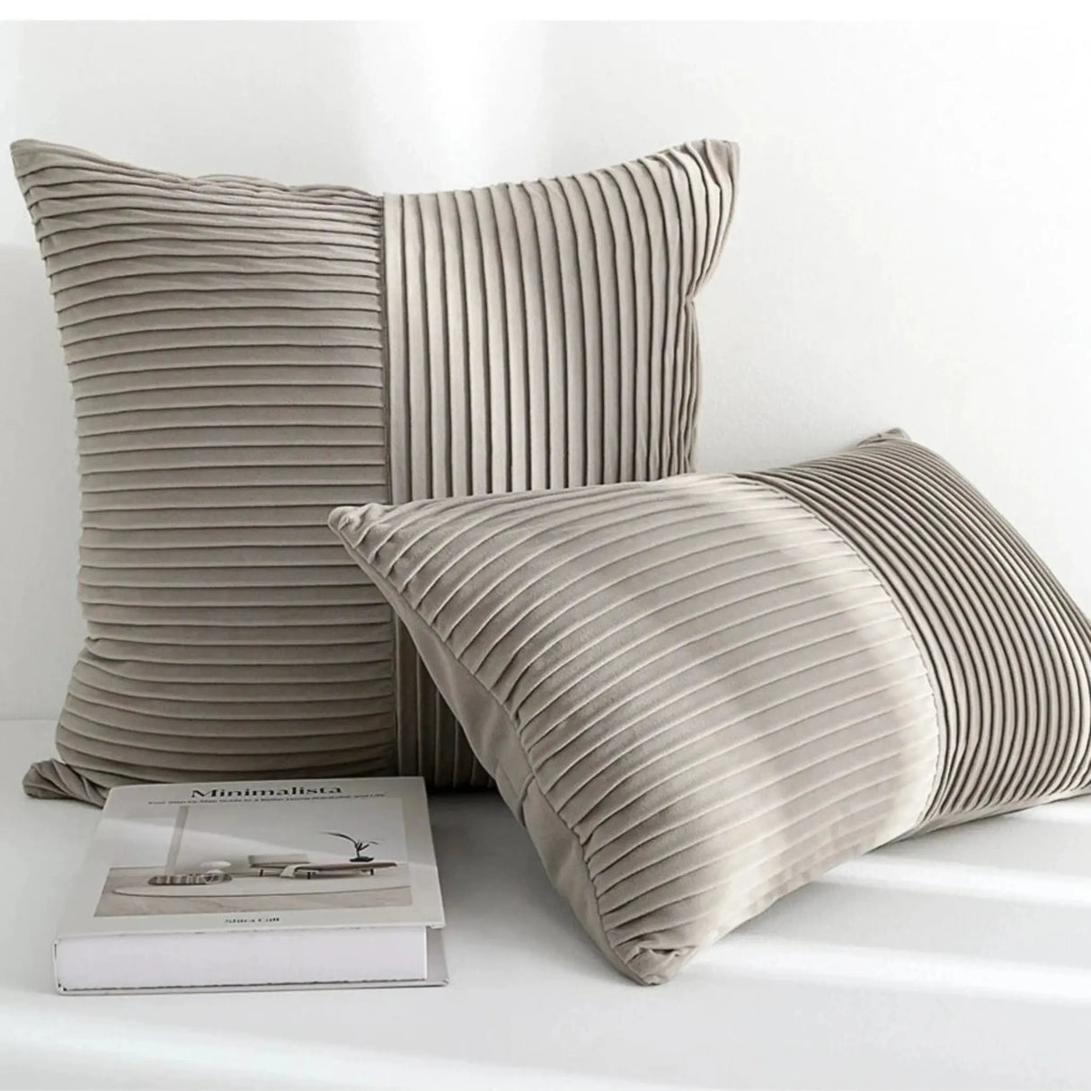 Modern Minimalist Gray Geometric Jacquard Pillow Cover - Julia M LifeStyles