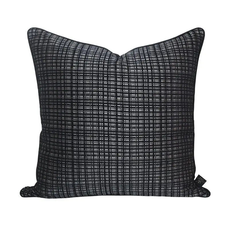 Model Room Pillow Korean Style Square Pillow Black and White Plaid Striped Woolen Cushion Soft House Sofa Bay Window Pillow - Julia M LifeStyles