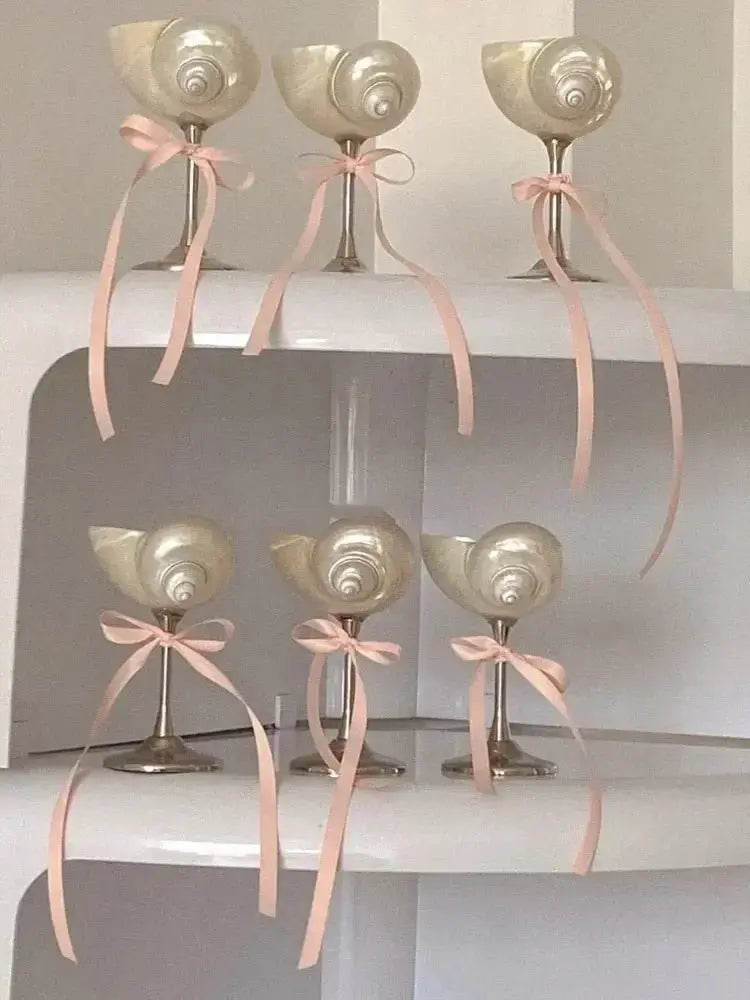 Vintage Shell & Metal Champagne Glasses Set - Julia M LifeStyles