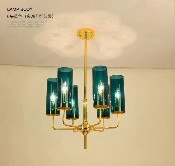 Modern Luxury Glass Chandelier with 6-15 Heads in Blue/Cognac - Julia M LifeStyles