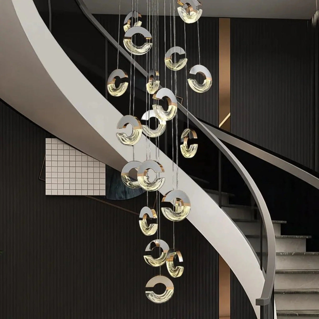 Modern C-type Crystal Pendant Lamp for Luxury Interiors - Julia M LifeStyles