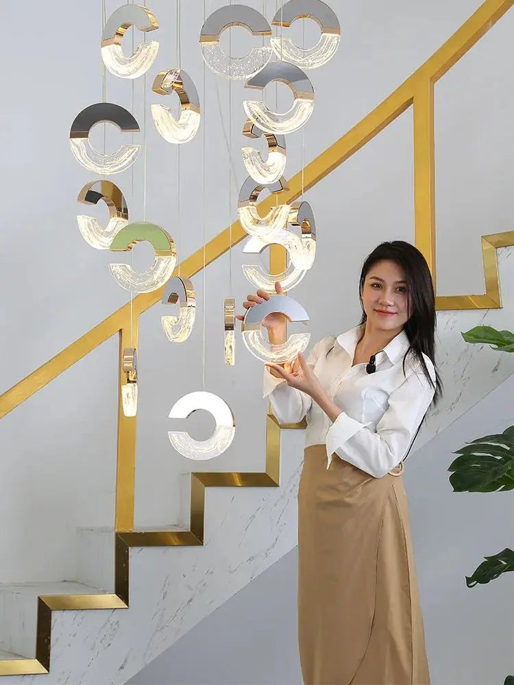 Modern C-type Crystal Pendant Lamp for Luxury Interiors - Julia M LifeStyles