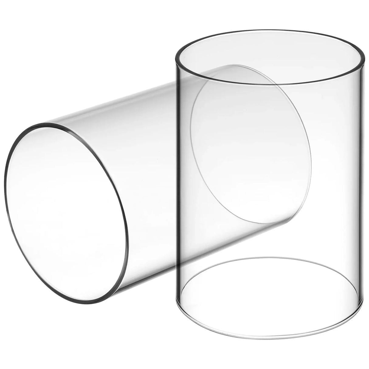Clear Glass Tube Candleholder Shades - Set of 2 - Julia M LifeStyles