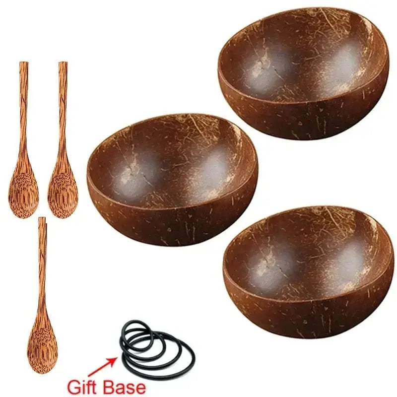 Creative Coconut Shell Fruit Salad Rice Bowl Set 🌴🥥 - Julia M LifeStyles