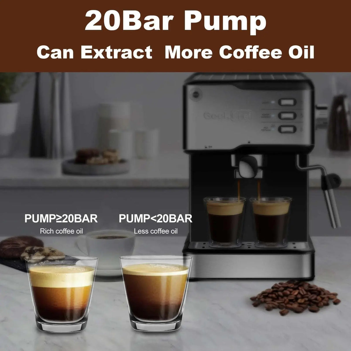 20 Bar Espresso Machine with Milk Frother - Julia M LifeStyles