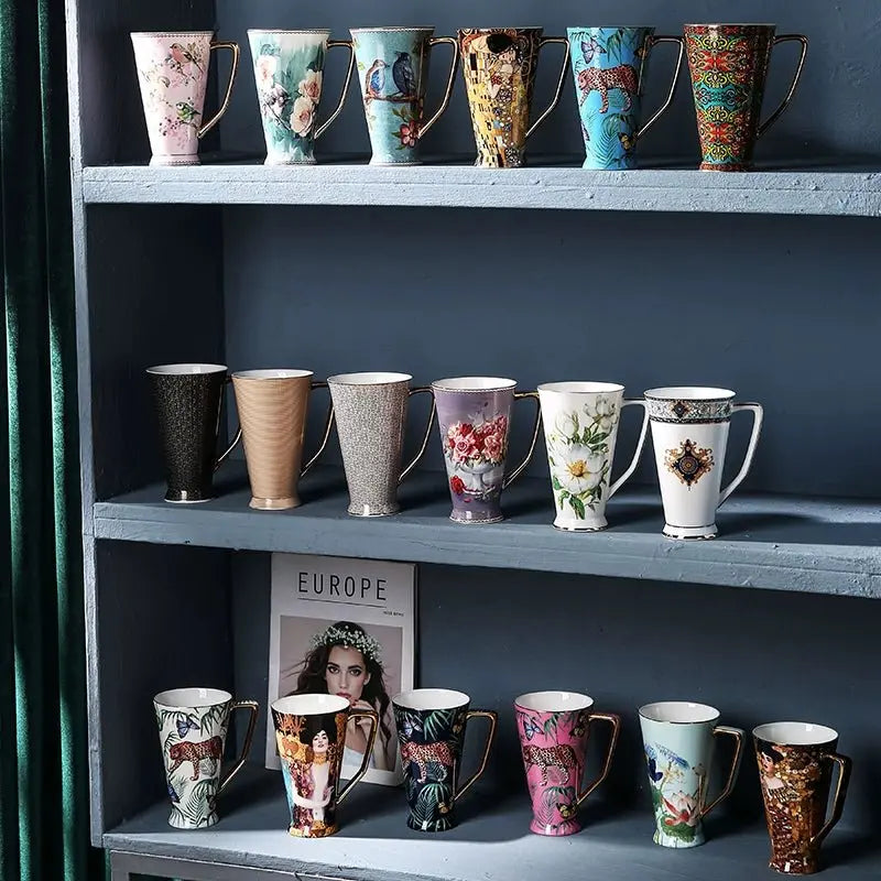 Ceramic Mug Large Capacity Tea Cup Office Bone China Cup Teacup Water Cup Gift Box - Julia M LifeStyles