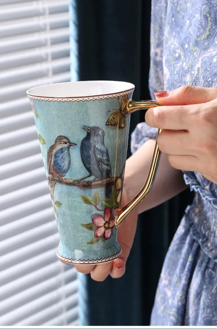 Ceramic Mug Large Capacity Tea Cup Office Bone China Cup Teacup Water Cup Gift Box - Julia M LifeStyles