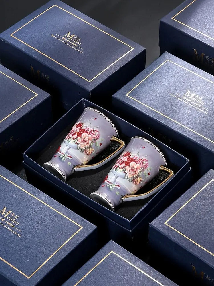 Ceramic Mug Large Capacity Tea Cup Office Bone China Cup Teacup Water Cup Gift Box - Julia M LifeStyles