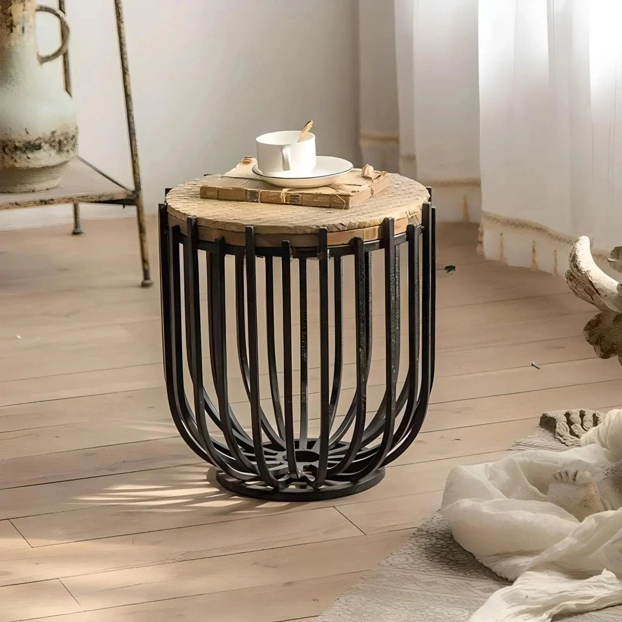 Elegant Round Metal Coffee Table - Julia M LifeStyles