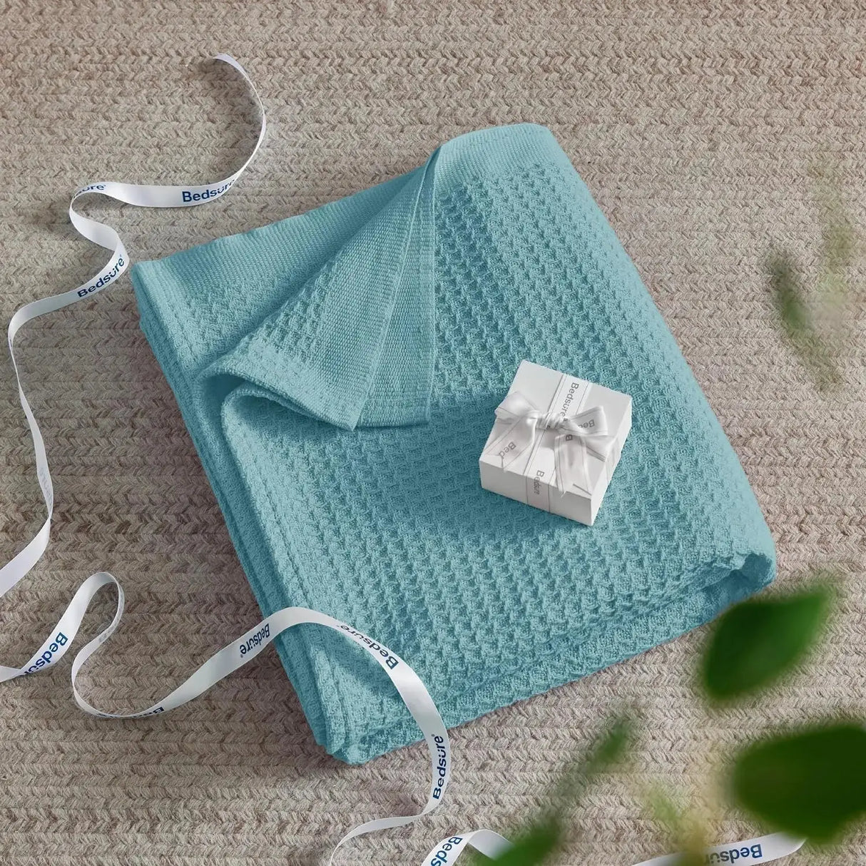 Bedsure 100% Cotton Waffle Weave Lightweight Blanket - Julia M LifeStyles