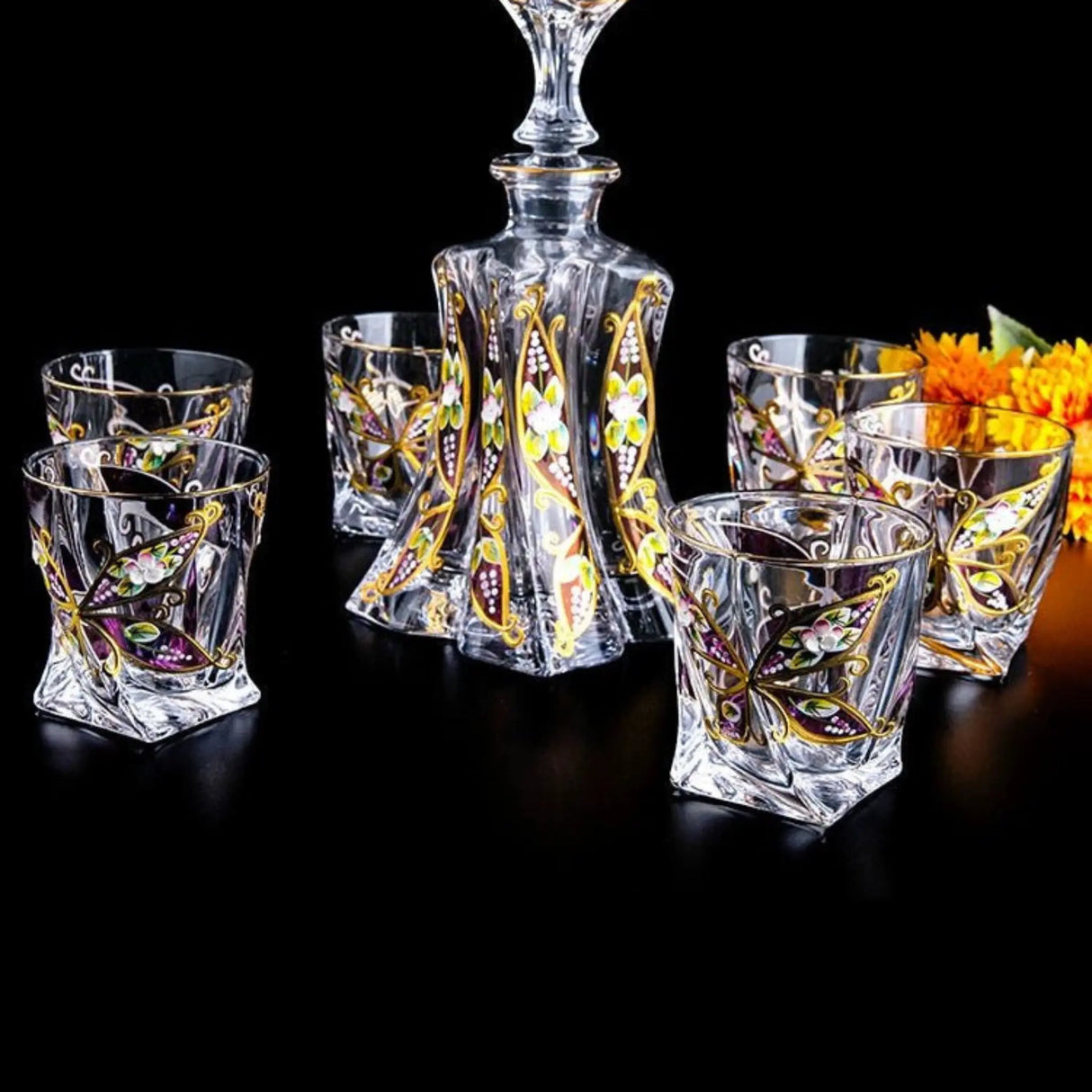 Bohemia Crystal Glass Whiskey & Wine Set - 401ML to 500ML - Julia M LifeStyles