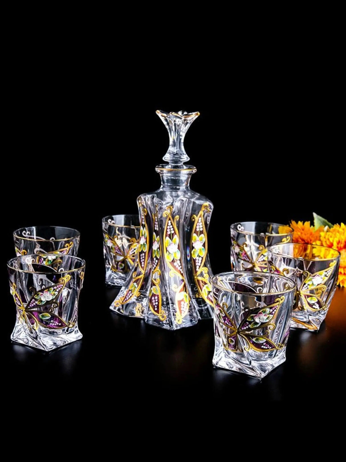 Bohemia Crystal Glass Whiskey & Wine Set - 401ML to 500ML - Julia M LifeStyles